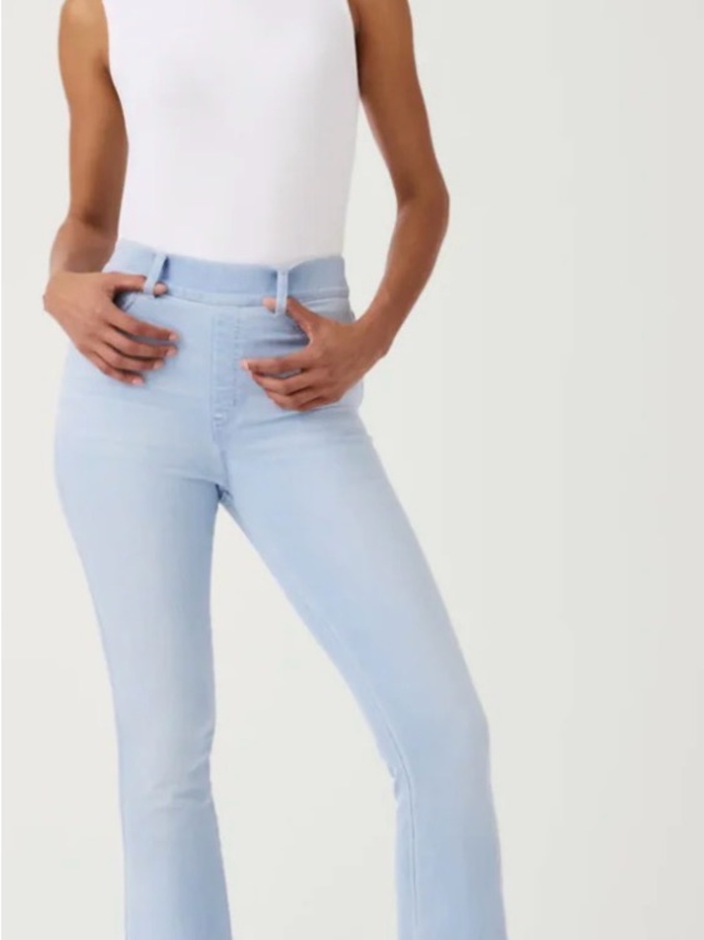 SPANX Light Blue High-Rise Flare Jeans